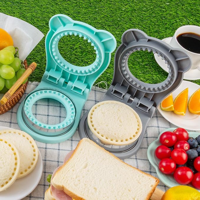Nifogo Large Uncrustable Sandwich Cutter Maker for Kids | Sandwich Cutter and Sealer, Leak-proof Seal, Stainless Steel & PP Plastic, for Children Boys Girls Lunch Breakfast