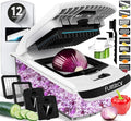 Fullstar Pro Original Vegetable Chopper & Mandoline Slicer Kitchen Gadget | 12 in 1 Veggie Slicer, Onion & Fruit Cutter with Sharp Stainless Steel Blades & Container, All-in-One Meal Prep Tool (White)