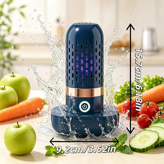 Pure pod Vegetable and Fruit Cleaner，Produce Cleaner & Vegetable with Oh-Ion Technology | Wireless Rechargeable Food Washer, IPX7 Waterproof for Produce, Meat Seafood