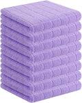 Homaxy 100% Cotton Terry Kitchen Towels, 8 Pack, Lavender | Ultra Soft and Absorbent Dish Towels for Kitchen, Suitable for Drying and Washing Dishes