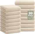 Homaxy 100% Cotton Waffle Weave Kitchen Towels, 15-Pack, Beige | Ultra Soft Absorbent Dish Towels, Quick Drying Cleaning Towels, 13 x 28 Inches