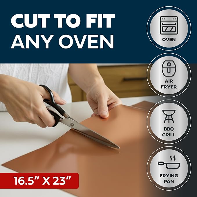 Cooks Innovations Non-Stick Oven Liner 1 Pack BPA-Free Heat Resistant Mat | Convection, Electric, Gas & Microwave Ovens | PFOA Free | Baking Mat