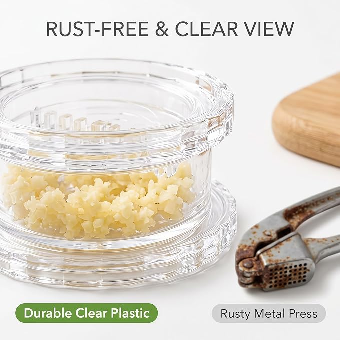 Transparent Manual Garlic Twist, Multi-Functional Mincer & Grinder for Onion, Garlic, Nuts, Ginger, Herbs, Impact Resistant Kitchen Gadget & Home Accessory (2pcs)