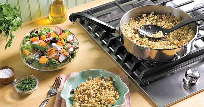 Farberware Classic Series Stainless Steel Saute Pan with Lid, 2.75-Quart Kitchenware, Silver