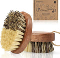DEBETOOL 2-Pack Dual Bristle Wooden Vegetable Brush Scrubber for Food | Natural Produce & Potato Scrubber with Hanging Rope for Root Veggies, Carrots & Fruits