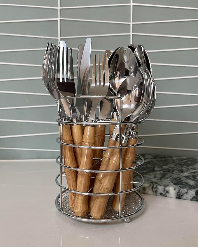 Gypsy Color Beyond Bamboo Stainless Steel Flatware Collection, Set of 16