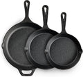 EWFEN Cast Iron Skillet 3-Piece Set, Heavy-Duty Professional Restaurant Chef Quality Pre-Seasoned Pan Cookware Set, 6", 8", 10" Pans For Frying, Saute, Cooking, Use Indoor/Outdoor, Oven, Grill