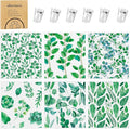 Needbrock 6 Pack Swedish Dishcloths for Kitchen, Swedish Rags | Absorbent Green Leaf Dish Cloths with Adhesive Clips, Reusable Paper Towels No Odor for Countertop Dishes Cleaning