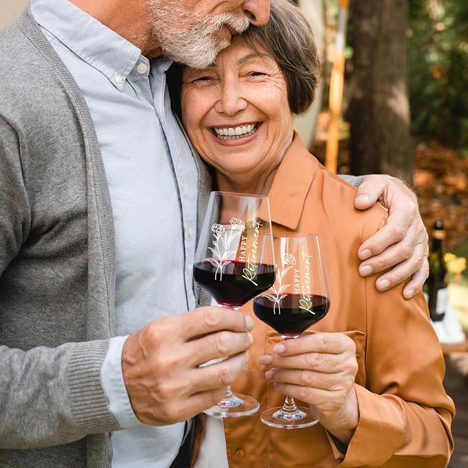 AW BRIDAL Happy Retirement Wine Glass Gifts for Women or Men 2026, Cool Retired Gift for Wine Lover Woman, Family, Friend, Coworker, Nurse and Teacher, Leaving and Farewell Party Decorations Ideas