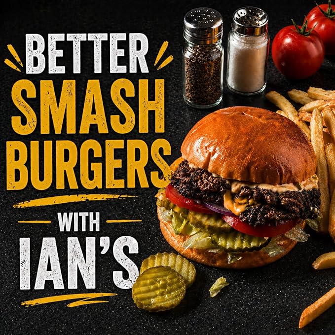 Ian's Burger Smasher 6.5", Cast Iron Smash Burger Press, Hamburger Press