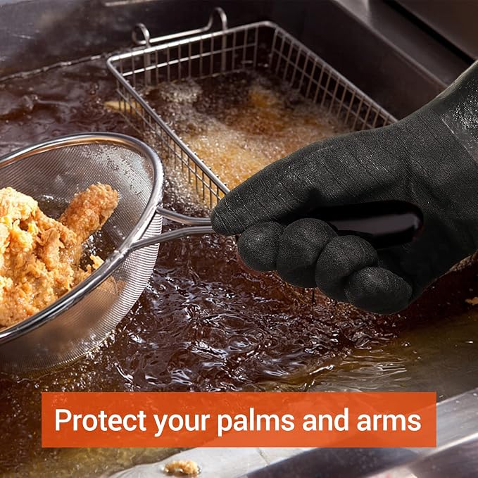 Schwer Heat Resistant BBQ Glove for Oven & Fryer Smoker, CR8000, 14inch | 932°F Thermal Insulation, Waterproof Oil Dirt resistant, Used for Kitchen Cooking Baking