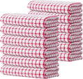 Kitinjoy Cotton 12 Pack Terry Kitchen Towels, Red | 16 x 25 Inches Super Soft and Absorbent Dish Towels, Quick Drying hand towels for kitchen Drying