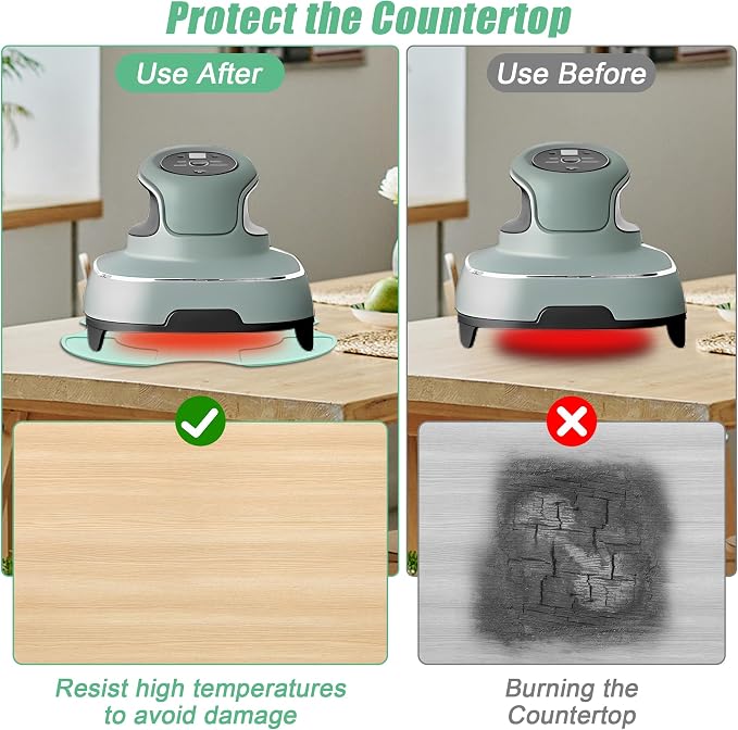 Silicone Heat Resistant Trivet Pad for Ninja Crispi Air Fryer | Non-Slip Mat for Countertops, Easy-Clean, Compatible with Ninja Air FN101GY/FN101SG/FN101ST (Mint Green)