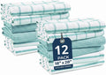 LANE LINEN Kitchen Towels & Dishcloths Set of 12-100% Cotton, Quick-Drying 18” x 28” Absorbent Dish & Tea Towels, Soft Hand Towels for Kitchen - Aqua