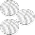P&P CHEF Round Cooking Rack, Cooling Rack for Steamer, 9”, Silver | 3 Pack Stainless Steel Baking Rack for Grilling Roasting, Fits Air Fryer, Canning Pot, Oven & Dishwasher Safe, Non-toxic