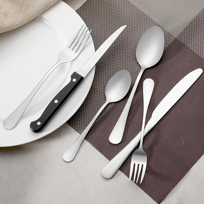 24 Piece Dinner Forks Set, Food-Grade Stainless Steel Forks Silverware, Cutlery Fork, Salad Fork, Metal Forks for Home, Kitchen or Restaurant, Mirror Polished, Dishwasher Safe - 7.3 Inch