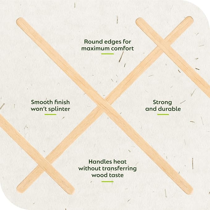 Birch Wood Coffee/Beverage Stirrers 7" (1000 pack) Eco-Friendly Great For Your Coffee Nook.