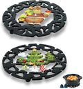 Cast Iron Trivet for Hot Dishes, Metal Trivet for Hot Pots and Pans, Heavy Duty Cast Iron Pot Holder with Heat Resistant Glove, Hot Pan Holder for Kitchen & Dining Table