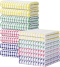 Kitinjoy Cotton 16 Pack Kitchen Towels and Dishcloths Sets, Mixed Color | 16 x 25 Inch & 12 X 12 Inch Dish Towels Bulk, Super Soft and Absorbent hand towels for kitchen Drying