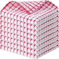 Kitinjoy Cotton 8 Pack Terry Kitchen Dish Cloths, Red | 12 x 12 Inches Super Soft and Absorbent Dish Rags, Quick Drying Dish towels for Washing Dishes