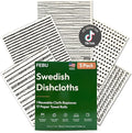 Swedish Dishcloths for Kitchen | 5 Pack Black Minimalist Reusable Paper Towels Washable | Swedish Dish Towels | Non-Scratch Cellulose Sponge Cloths | No Odor, Biodegradable Cleaning Cloths