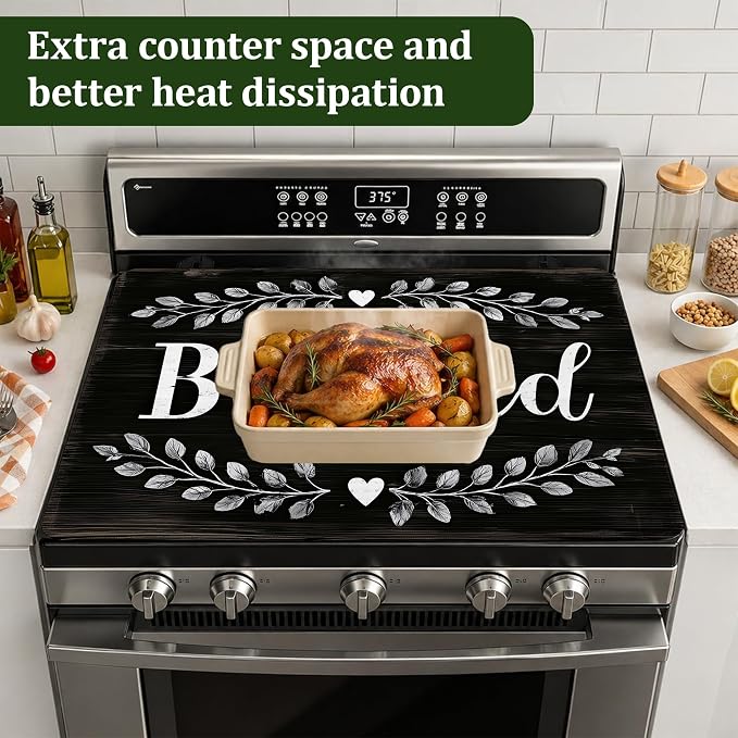 Blessed Wall Electric Stove Top Cover Protector,Glass Flat Top Stove Mat,Heat-Resistant Oven Induction Cooktop Mat for Ceramic Countertop Mats Dish Drying Mat
