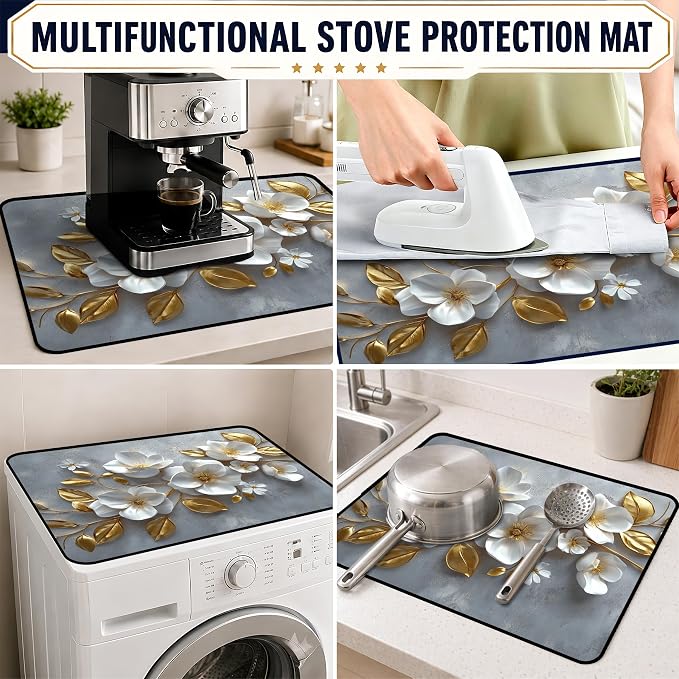 Stove Top Covers with A Non-slip Rubber Coating | protect Your Stove from Scratches, Extend Countertop Space, and Add A Classic Kitchen Touch