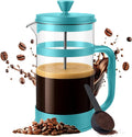 Utopia Kitchen Borosilicate Glass French Press Coffee Maker 34 Oz, Aqua | Heat-Resistant Cafetiere & Tea Maker, Thickened Glass Coffee Press for Travel and Camping