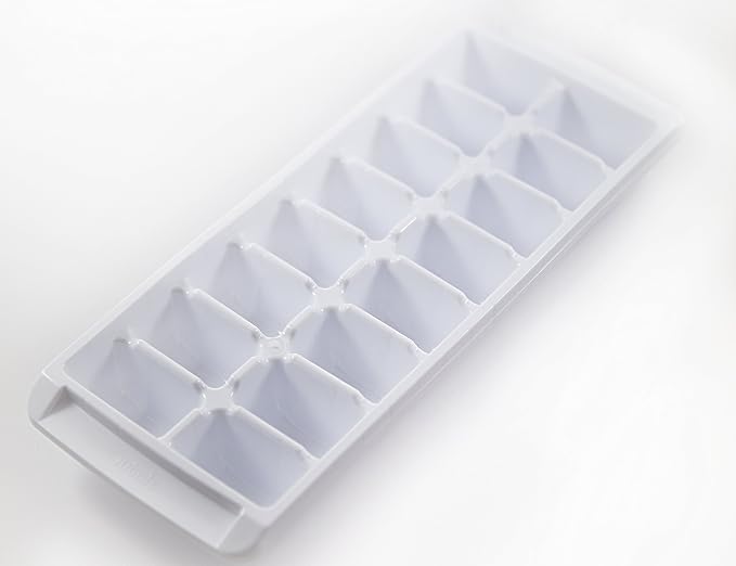 Easy Release White Ice Cube Tray, 16 Cube Trays (Pack of 8) (4 Pack - 64 Cubes)