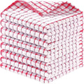 Homaxy 8 Pack Terry Kitchen Dish Cloths, 12"x12", Red | Super Soft and Absorbent Dish Rags, Quick Drying Reusable Dish Towels for Washing Dishes
