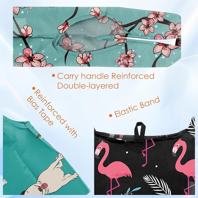 BeeGreen Animal Reusable Grocery Bags Bulk Gifts 12-Pack - Large Tote with Zipper Pouch | Foldable & Washable Polyester Shopping Bags Heavy Duty Animal Lover Gifts Reusable Bag With Handles