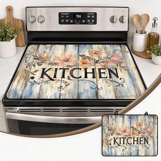 Stove Top Covers with A Non-slip Rubber Coating | protect Your Stove from Scratches, Extend Countertop Space, and Add A Classic Kitchen Touch