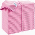 HOMEXCEL 50PK Microfiber Cleaning Cloth, Cleaning Rag for Home, 11.5x11.5in | Reusable, Lint Free, Scratch-Free and Highly Absorbent Towels for Kitchen, Window and Glass, Cars, Pink