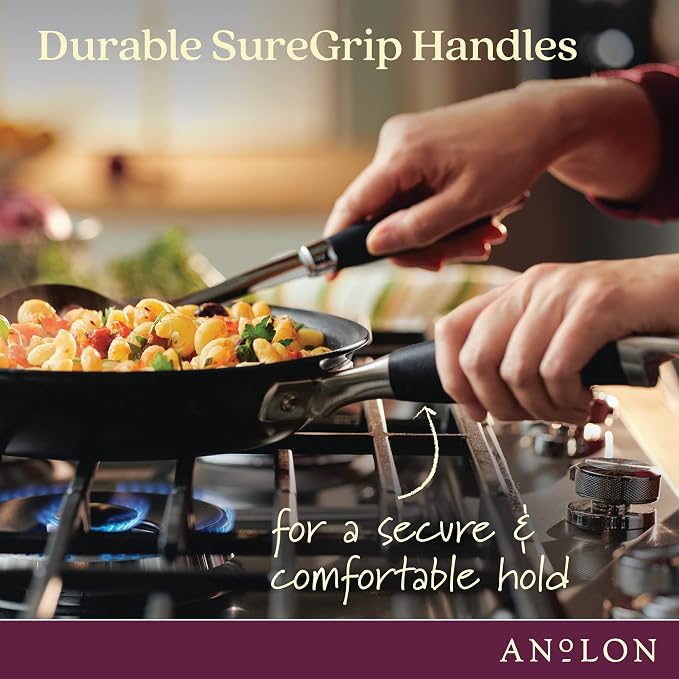 Anolon Advanced Home Hard-Anodized Nonstick Frying Pan, 8.5-Inch Egg Pan, Onyx