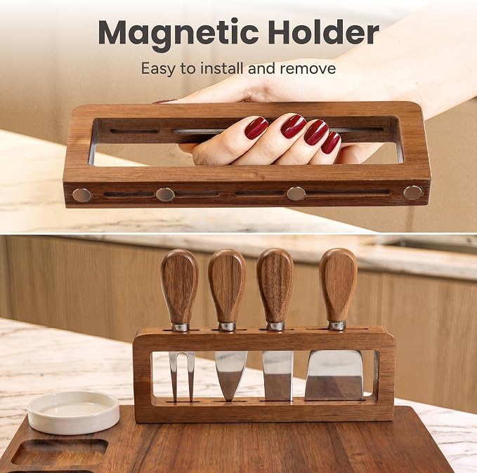 SMIRLY Charcuterie Board Set with Serving Accessories, Large Acacia | Housewarming and Wedding Gift for Women, Perfect for Movie Nights, Gatherings and Serving Cheese, Fruits and Snacks