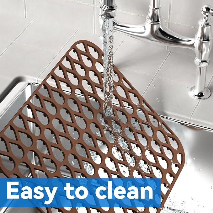TOOVEM 13.6 ''x 11.6''Sink Protector for Kitchen, 2Pcs Silicone Sink mat | 2 Pcs Sink Protectors for Kitchen Sink, Non-Slip Silicone Sink Mats Protect, Stainless Steel Bottom of Kitchen Sink