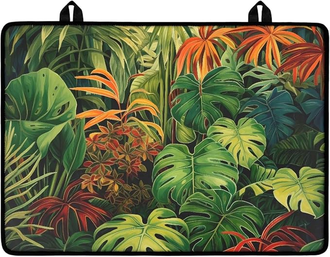 Tropical Leaf Top Cover for Electric Stove, 30 x 21 Inch Stove Top Protector, Wear Resistant Ceramic Glass Electric Stove Top Cover, Anti-Slip Insulation Pad for Glass Stove Top Protector