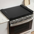 Bluewest Gas Stove Burner Covers, Wooden Noodle Board with Handle, Black | Extra-thick wooden RV stovetop and sink cover doubles as a tray, creating extra kitchen counter space for prep and serving.