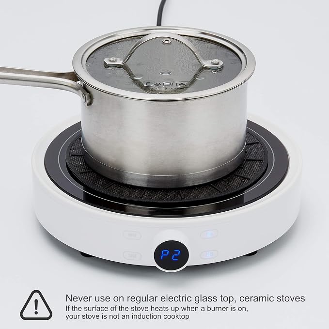 Induction Cooktop Mat - Silicone Fiberglass Scratch Protector - for Magnetic Stove - Non Slip Pads to Prevent Pots from Sliding During Cooking_ Black (6.2inches)