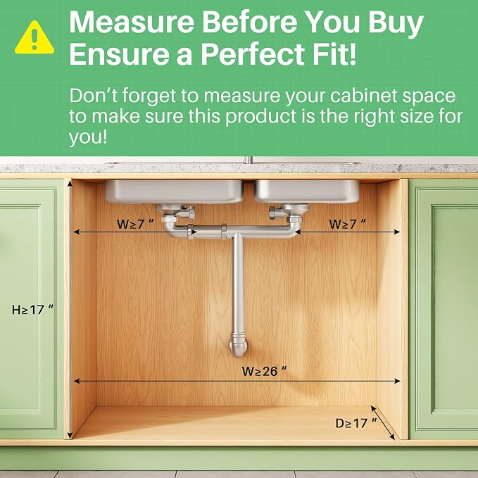 Kitstorack Under Sink Organizer 3-Tier Slide Out Drawer for Bathroom 1-Pack | Height Adjustable, Metal Mesh Storage Rack, Pull out Cabinet Organizer Shelf for Kitchen Pantry Home Laundry Organization