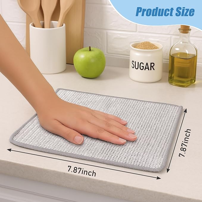 Aidoclip 30PCS Non Scratch Steel Wool Dishcloth Scrubber Pads Kitchen Set | Non Scratch Steel Wool Scrub Pads Effectively Remove Grease and Stains Without Damaging Surfaces