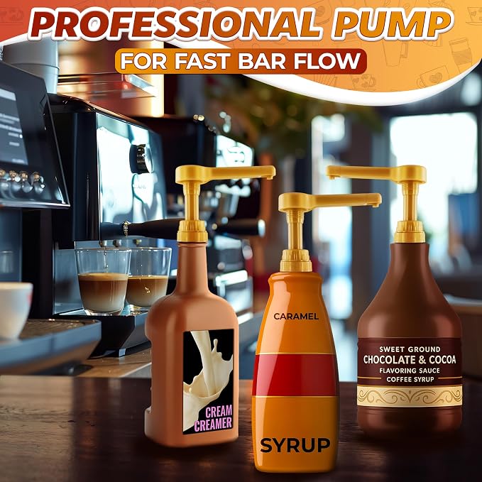 3 Pcs Sauce Pumps, Compatible with Torani, Davinci & Ghirardelli | Sauce Pump Dispenser 0.5oz Each Press; Adjustable Long Tube, Lockable Design; for 64 and 87-90oz Bottles; for Various Liquids