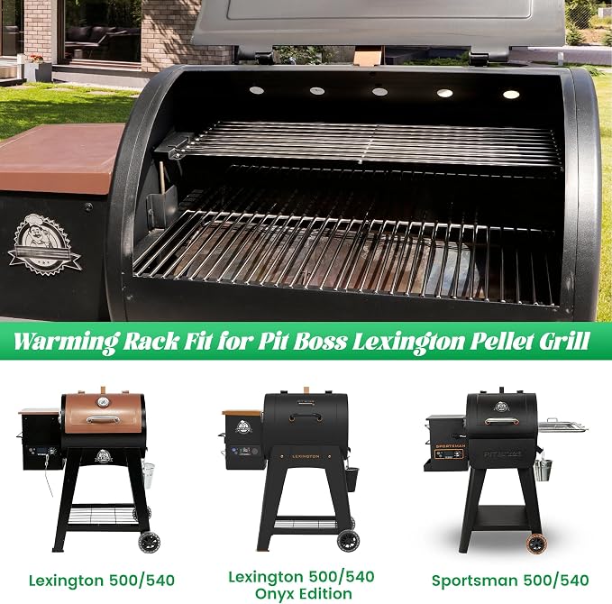 Warming Rack for Pit Boss Lexington Upper Grid Cooking Grate for Pitboss 500 540 Series Wood Pellet Smoker Grill Replacement Parts Holding Grilling BBQ Accessory