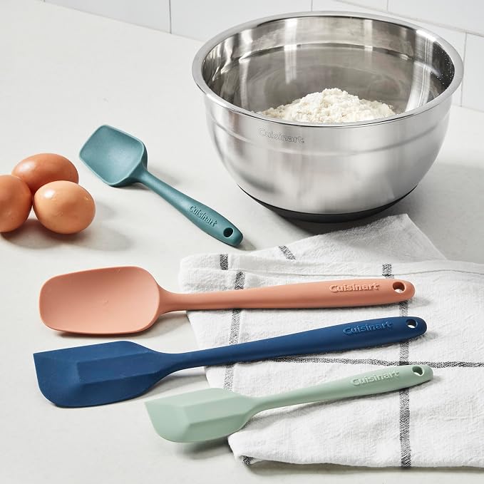 Cuisinart Set of 4 High Heat Resistant Silicone Spatulas – Flexible Kitchen Utensils for Cooking & Baking, CTG-00-S4SD