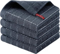 Homaxy 100% Cotton Terry Kitchen Dish Cloths, 4 Pack, Dark Grey | Ultra Soft and Absorbent Dish Towels for Kitchen, Suitable for Drying and Washing Dishes