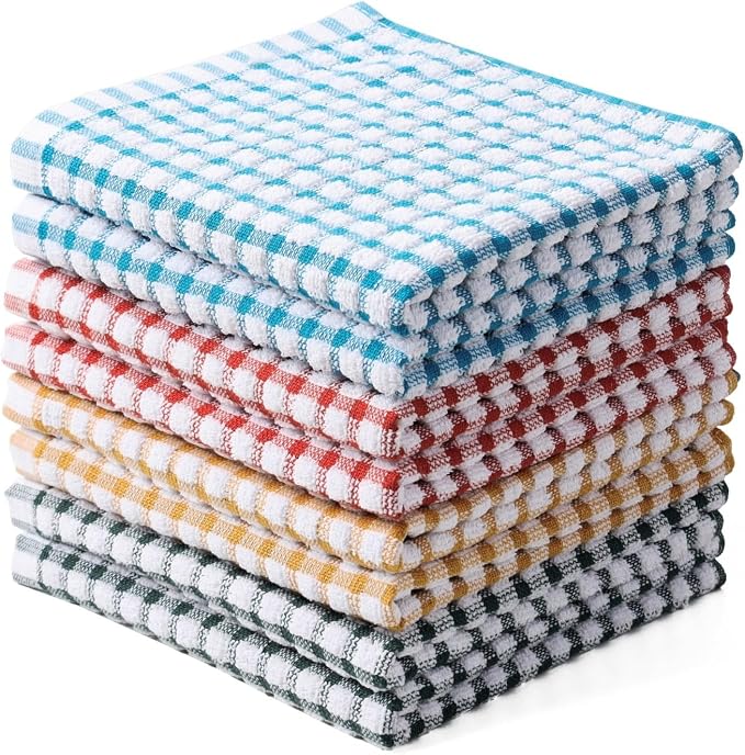 Dish Cloths for Washing Dishes, Kitchen Washcloths Dishcloths | Good absorption, for cleaning drying wiping, dish cloths ,quick dry, 100% cotton,12x12 inches, pack 8, small dish towels