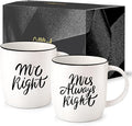 Triple Gifffted Mr Right and Mrs Always Right Coffee Mugs Gift Set, 13oz | Gifts for Couples, Wedding Anniversary, Engagement, Christmas, His & Hers, Bride and Groom, Parents, Newlyweds Bridal Shower
