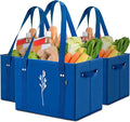 Green Bulldog Reusable Grocery Bags - Heavy Duty Reusable Shopping Tote Bags W/Long Handles, Foldable & Collapsible, Holds Up to 65 lbs - for Kitchen, Picnic 3 Pack