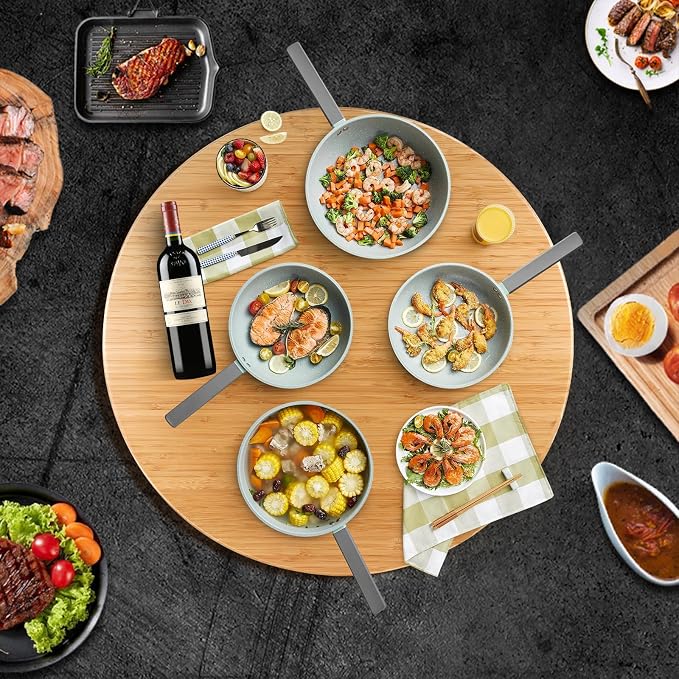 (26 Inch) Bamboo Large Lazy Susan for Dining Table Top with Heavy Duty Metal Rotating Hardware