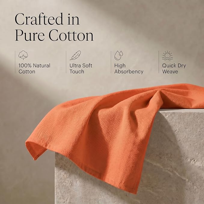 Urban Villa Kitchen Towels Cotton Dish Towels 20”x30” (Set of 6) Coral